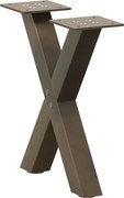 vidaXL Picioare pentru măsuță de cafea în formă de X, 2 buc., oțel natural, 37x(30-31) cm