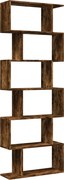 vidaXL Bibliotecă/separator 6 niveluri stejar fumuriu 70x24x193cm lemn