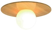 Plafoniera Rotunda cu protectie IP44 Siona aspect de lemn
