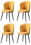 Set de scaune de sufragerie Rubi Yellow and Black,4 buc.