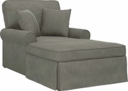 vidaXL Chaise Lounge cu fustă 3 pcs Gri deschis Țesătură din corduroy