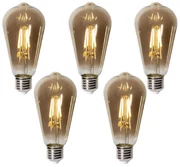 Set de 5 becuri LED E27 dimabile ST64 sticlă fumurie 5W 450 lm 2700K