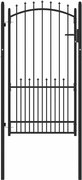 vidaXL Poartă de gard cu țepi cu blocare Negru 100 x 175 cm