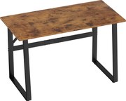 HOMCOM Birou pentru Computer, 120x60x76 cm Birou Lungu cu Colțuri Rotunjite și Structură din Oțel, Masă PC Industrială, pentru Casă, Studiu, Dormitor, Birou, Maro Rustic | Aosom Romania