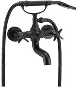 Baterie cada - dus dubla comanda Deante Temisto negru mat cu set de dus