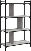 vidaXL Bibliotecă cu 4 niveluri gri sonoma 76x32x123 cm lemn compozit