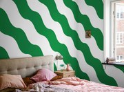 Tapet Polka Stripe, Green, Rebel Walls