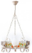 Candelabru fabricat manual din lemn alb pictat Queen