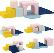 AIYAPLAY Set de 8 blocuri din spumă pentru copii cu huse din catifea lavabile pentru cățărat și târât multicolor | Aosom Romania