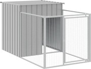 vidaXL Cușcă pentru câini cu împrejmuire gri deschis 110x201x110 cm oțel galvanizat