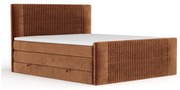Pat boxspring portocaliu cu spațiu de depozitare 160x200 cm Bergamo – Maison de Rêve