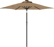 vidaXL Umbrelă soare de grădină stâlp din oțel, taupe, 225x225x212 cm