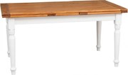 Masa extensibila, L160(290) 90 H80 cm, alb antic nuc antichizat, lemn masiv