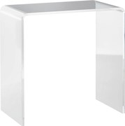 HOMCOM Masă Laterală Acrilică Fără Colturi, Margini Rotunjite, Spațiu Depozitare, 53.3x30.5x53.3cm, Transparent | Aosom Romania