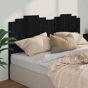 vidaXL Tăblie de pat, negru, 206x4x110 cm, lemn masiv de pin
