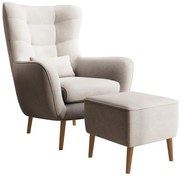Fotoliu cu suport picioare Veneza VZ1  (crem + fag). 1098942