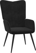 vidaXL Scaun de relaxare, negru, catifea