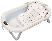 Cadita pliabila cu termometru electronic, hamac ajustabil si dop Kidizi Folda blue, certificat EN71, include furtun scurgere si baza antialunecare, 0-24 luni