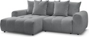 Colțar gri extensibil/cu spațiu de depozitare cu tapițerie din chenille (cu colț pe partea stângă/cu șezlong) Roxelane – Bobochic Paris