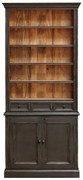 Biblioteca din lemn de mango, cu 6 rafturi, un sertar si 2 usi, cu aspect vintage, Valmore