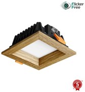 Corp de iluminat LED încastrat SQUARE LED/3W/230V 4000K 9x9 cm lemn masiv stejar APLED