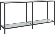 vidaXL Masă consolă,alb, 160x35x75,5 cm, sticlă securizată