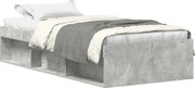 vidaXL Cadru pat, gri beton, 90x200 cm