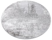 Covor MEFE modern  Cerc 8731 Vintage - structural două niveluri de lână gri