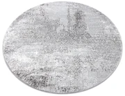 Covor MEFE modern  Cerc 8731 Vintage - structural două niveluri de lână gri
