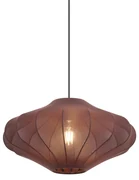 Lampă suspendată Japandi maro cu abajur din material textil 50cm - Plu