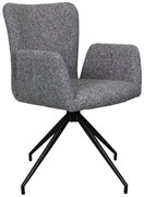 MAZZONI EXPORT SARETTA Gri albăstrui (material Java 48) - SCAUN MODERN PIVOTANT TAPIȚAT PENTRU SALON/SUFRAGERIE/BIROU LOFT