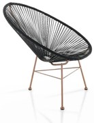 Fotoliu de grădină negru din ratan artificial Numana – Tomasucci