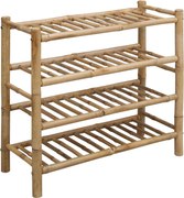 vidaXL Raft pentru încălțăminte cu raft natural 68 x 28 x 63 cm Bambus