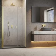 Usa de nisa pivotanta Radaway Nes DWS 90 cm sticla 6 mm finisaj auriu periat-transparent deschidere stanga