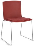 Scaun rosu, cu picioare cromate, 43.5x50x79 cm, Giulia, Yes