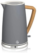Cana electrica Swan SK14610GRYN, 3000W, 1.7L, Otel inoxidabil, Filtru lavabil, Gri