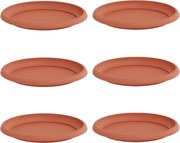 vidaXL Tavă rotundă pentru flori 6 pcs Roșu cărămidă Ø 23,5 x 2,5 cm