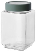 Altom Borcan pătrat din sticlă cu capac 700 ml,verde, 700 ml