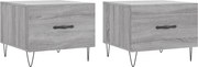 vidaXL Măsuțe de cafea, 2 buc., gri sonoma, 50x50x40 cm, lemn compozit