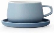 Ceasca pentru ceai cu farfurioara Viva Scandinavia ELLA CLASSIC V79763, 250 ml, Portelan, Albastru