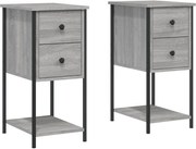 vidaXL Noptiere, 2 buc., gri sonoma, 32x42x70 cm, lemn compozit