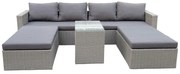 Set mobilier de grădină gri din ratan artificial pentru 4 persoane Drammen - Bonami Selection