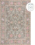 Covor verde deschis lavabil 152x230 cm Una Floral – Flair Rugs