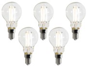 Set de 5 becuri LED inteligente E14 P45 transparente 4,2W 470 lm 2700-6500K