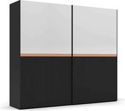 Dulap lemn masiv Calista Negru-Rose Gold, 260 × 68 × 230 cm