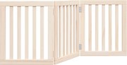 vidaXL Poartă de acces pentru câini pliabilă, 3 panouri, 150 cm, lemn de plop