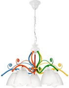 Lustră pe lanț RETRO 5xE27/60W/230V alb/colorat