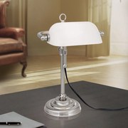 Veioza/Lampa de masa stil clasic HARVARD satin/alb