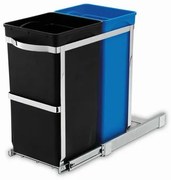 Simplehuman Coș de gunoi încorporabil pentru sortarea deșeurilor 35 l, inox
