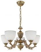 Candelabru cu 5 brate clasic design italian din alama si sticla 8651 RA-L. 8651/5